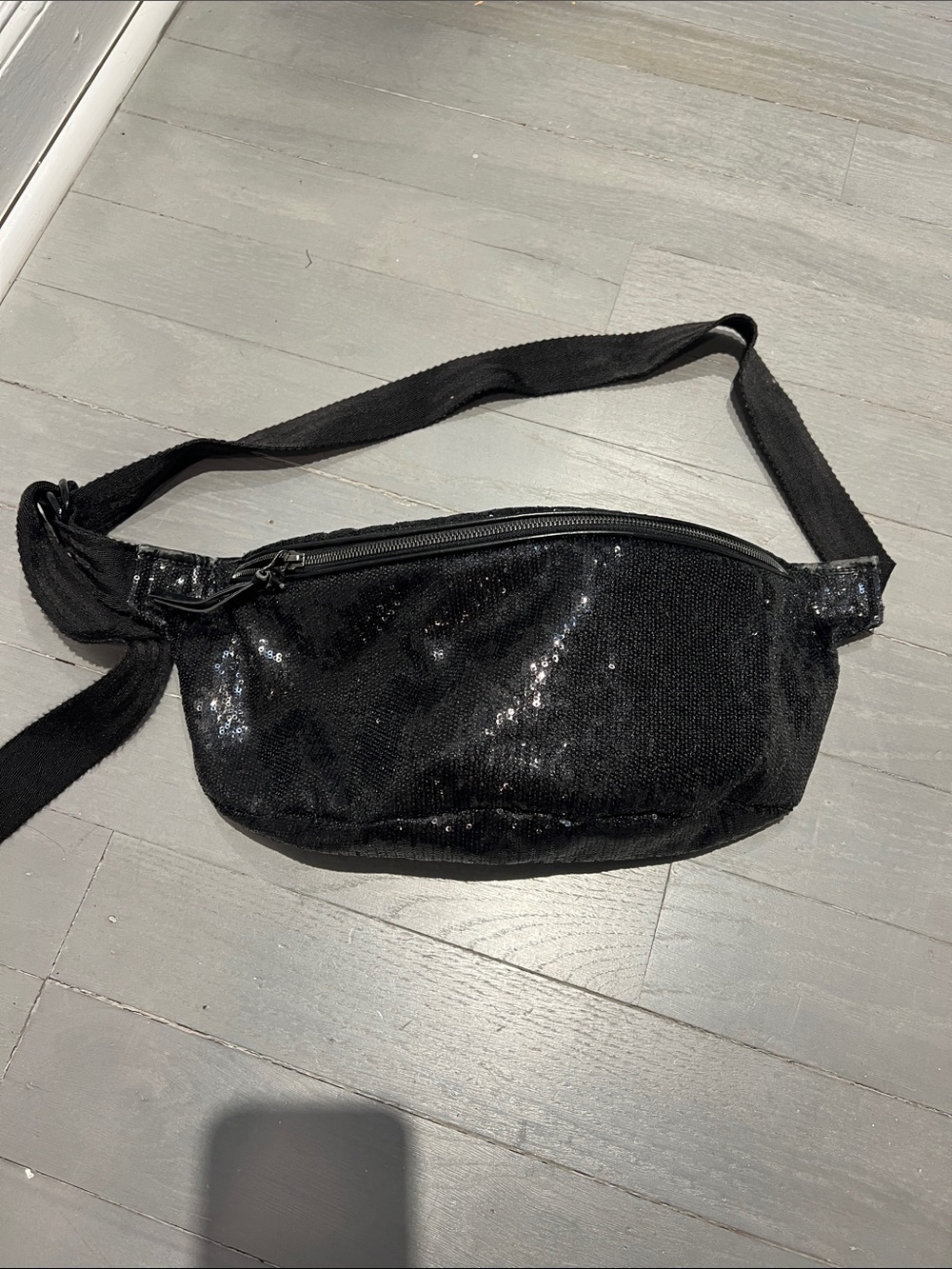 MM6 Maison Martin Margiela Black Sequin Crossbody Belt Bag
